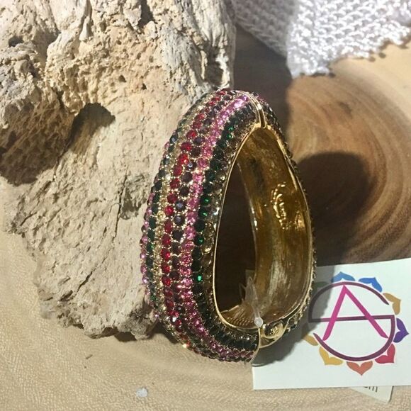 Amrita Singh Austrian Crystal Hinge Cuff Bracelet - Picture 3 of 5